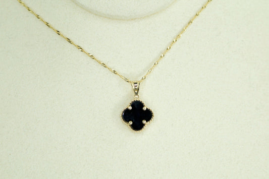 Clover Pendant Necklace | 14K | Black Onyx | Chain Set Only