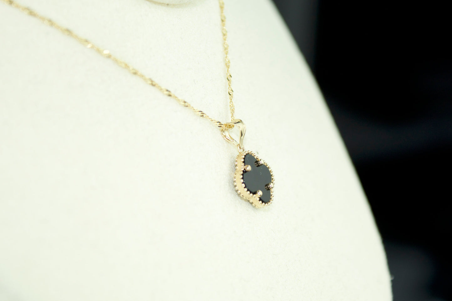 Clover Pendant Necklace | 14K | Black Onyx | Chain Set Only