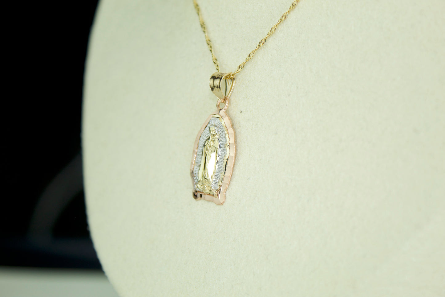 Virgencita Diamond Cut Pendant | 14K | Solid | 3-Tone | Set Option Available