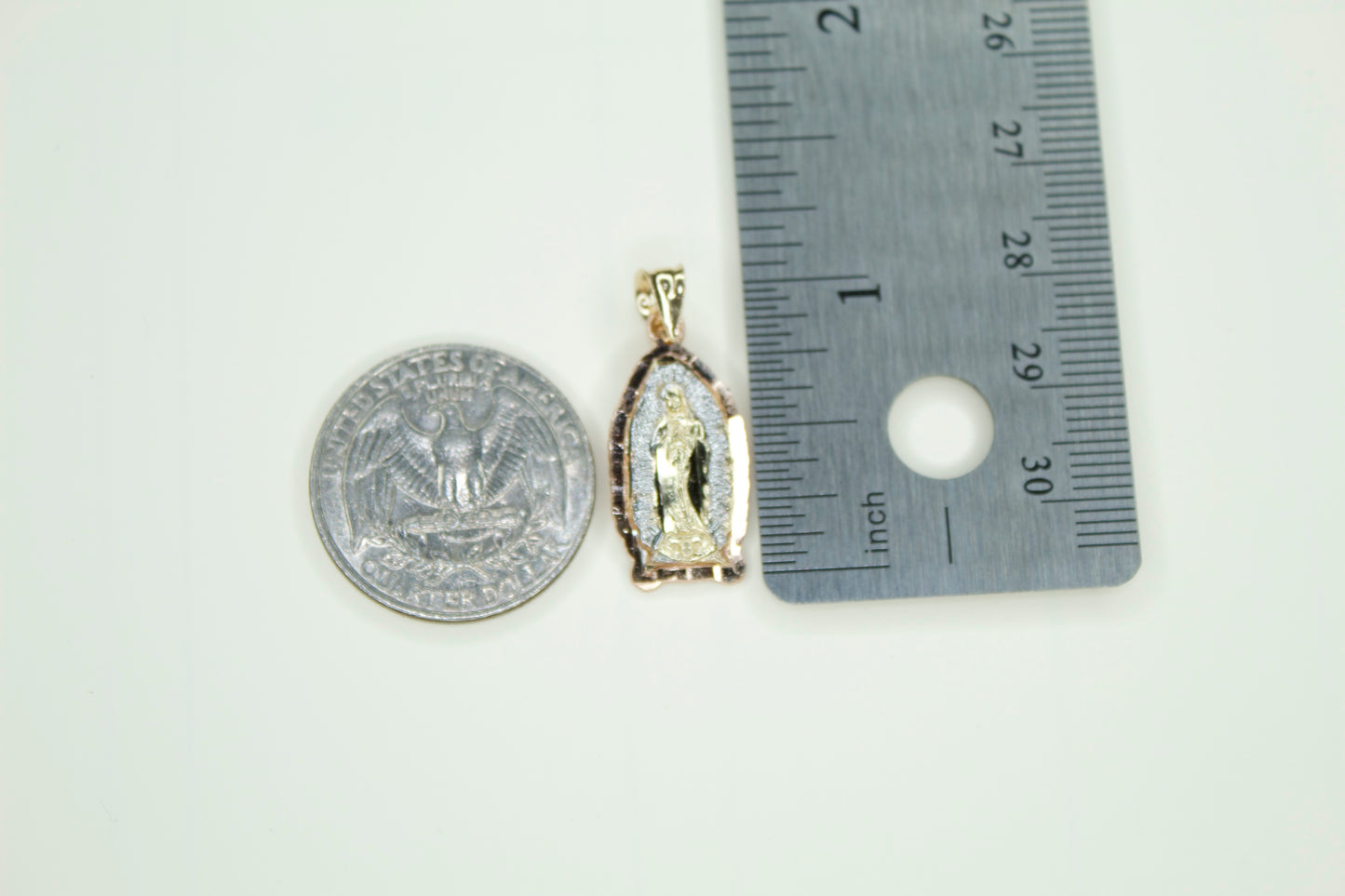 Virgencita Diamond Cut Pendant | 14K | Solid | 3-Tone | Set Option Available